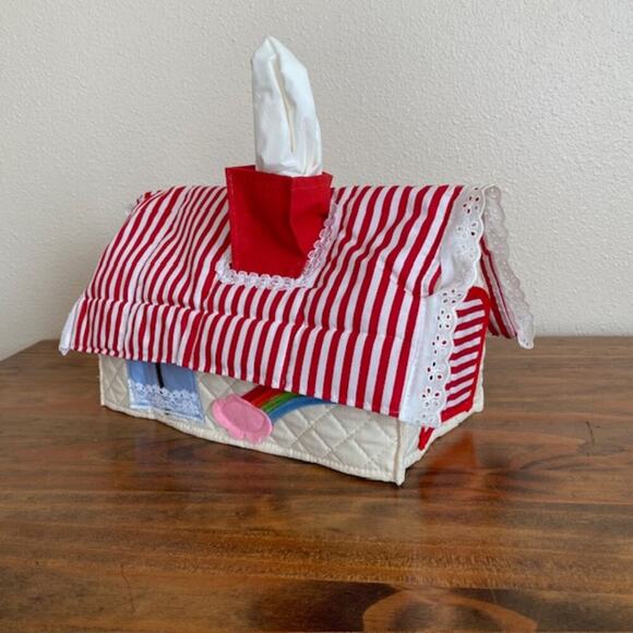 Other - Vintage Quilted House Shaped Tissue Box Cover